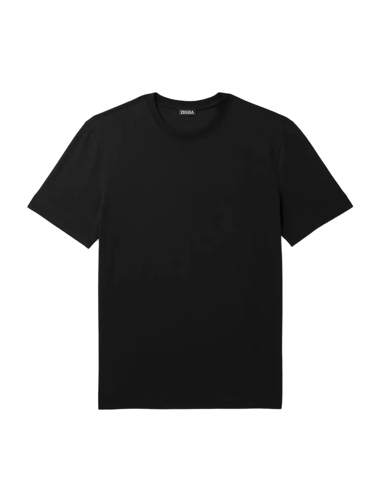 Zegna Slim-Fit Logo-Embroidered Cotton-Jersey T-Shirt - Men