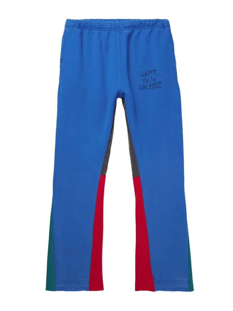Gallery Dept. Flared Denim-Panelled Logo-Print Cotton-Jersey Sweatpants - Men
