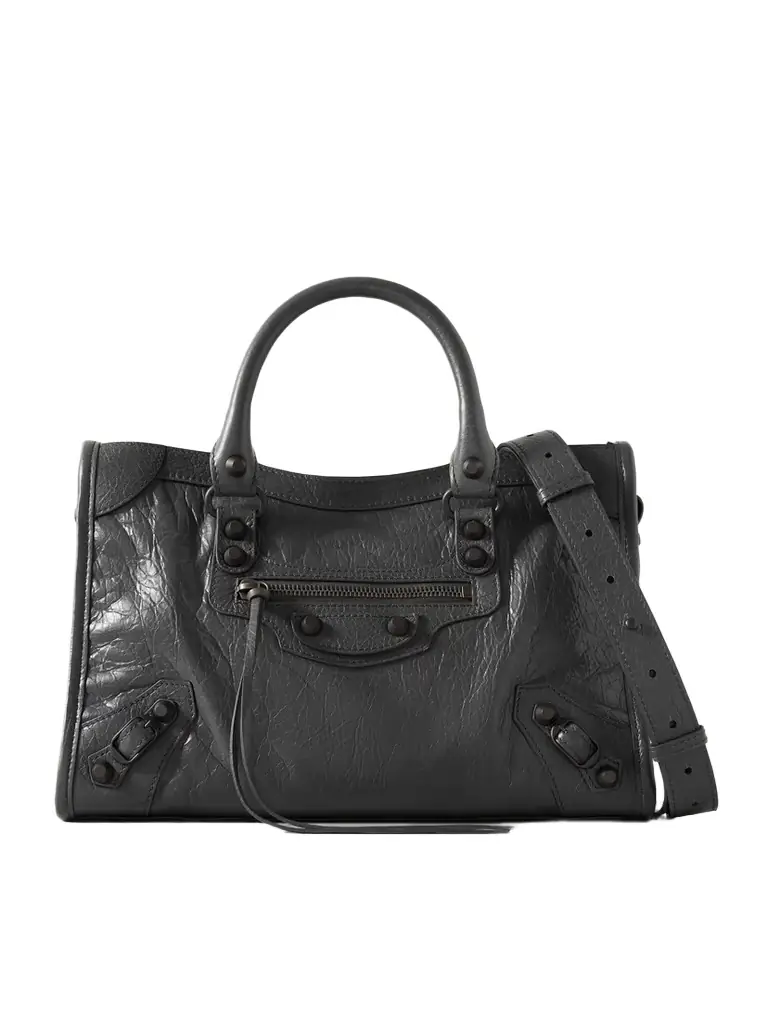 Balenciaga Le City Small Embellished Textured-leather Tote
