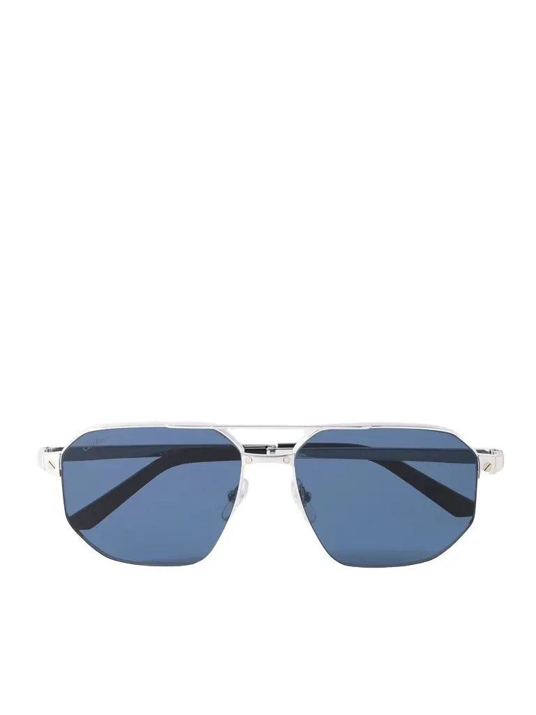 Cartier Eyewear Santos de Cartier Aviator-Style Silver and Gold-Tone Sunglasses - Men