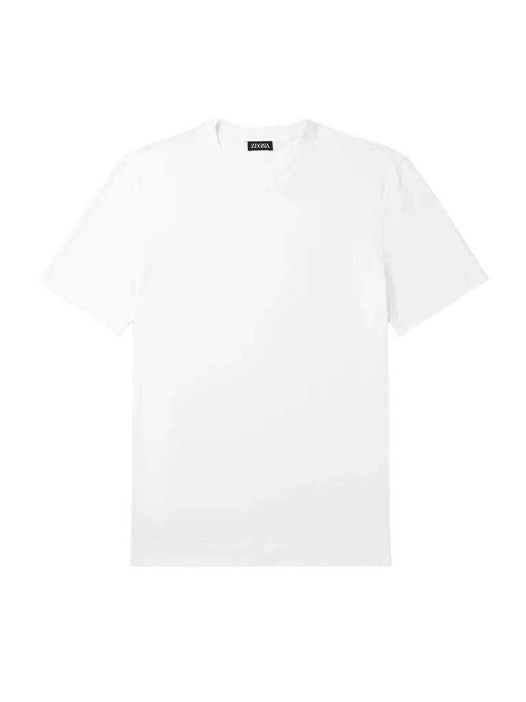 Zegna Slim-Fit Logo-Embroidered Cotton-Jersey T-Shirt - Men