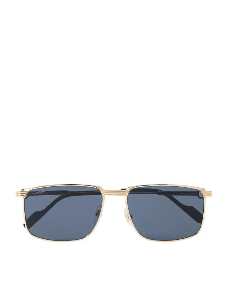 Cartier Eyewear Première de Cartier Rectangular-Frame Gold-Tone Sunglasses - Men