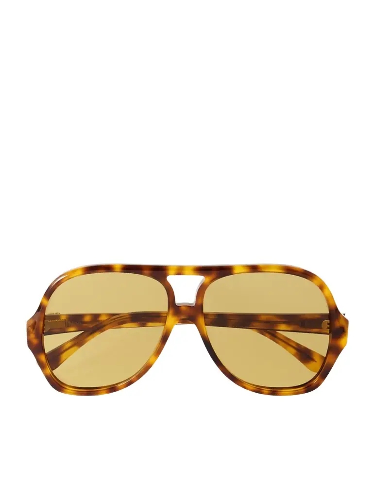 Chloé Salomé Aviator-style Tortoiseshell Acetate Sunglasses