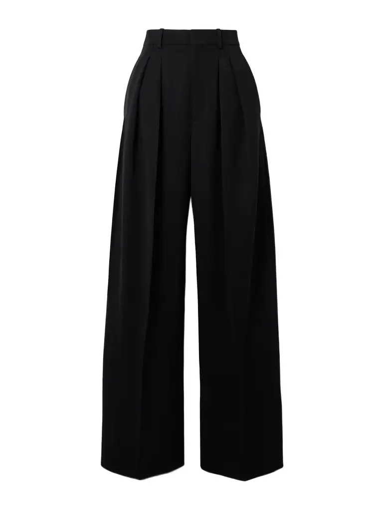Saint Laurent Pleated Wool Wide-leg Pants