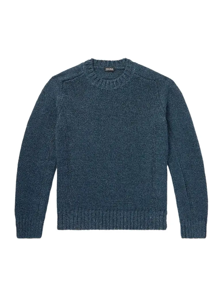 Zegna Cashmere, Linen and Cotton-Blend Sweater - Men