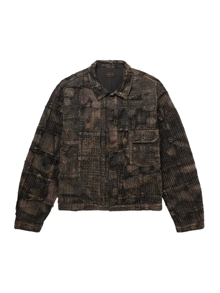 KAPITAL Boro Distressed Patchwork Cotton and Linen-Blend Jacket - Men