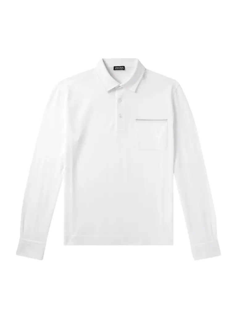 Zegna Logo-Appliquéd Cotton-Piqué Polo Shirt - Men