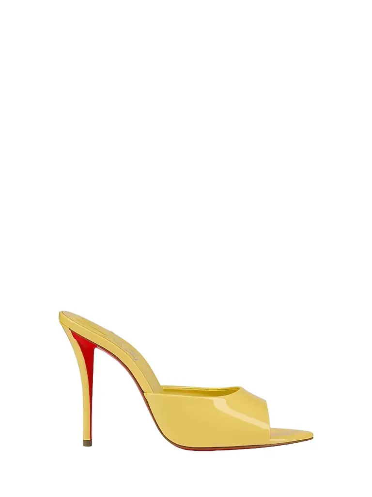 Christian Louboutin Women's Miss Z 100MM Patent Leather Mule Sandals - Vanilla