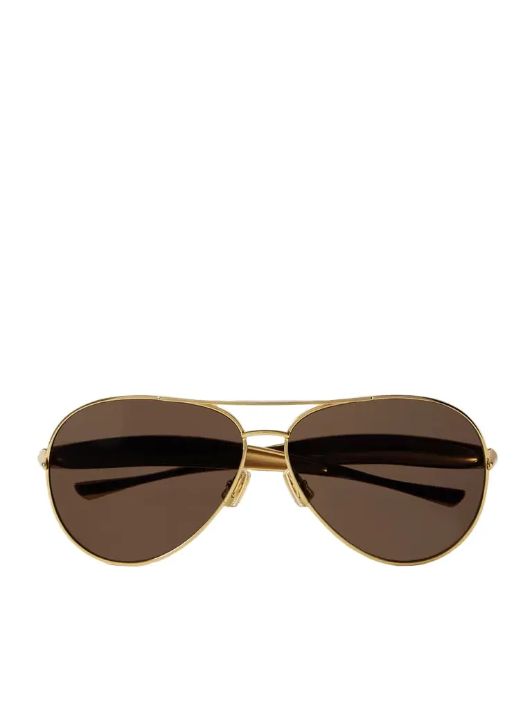 Bottega Veneta Eyewear Sardine Aviator-style Gold-tone Sunglasses