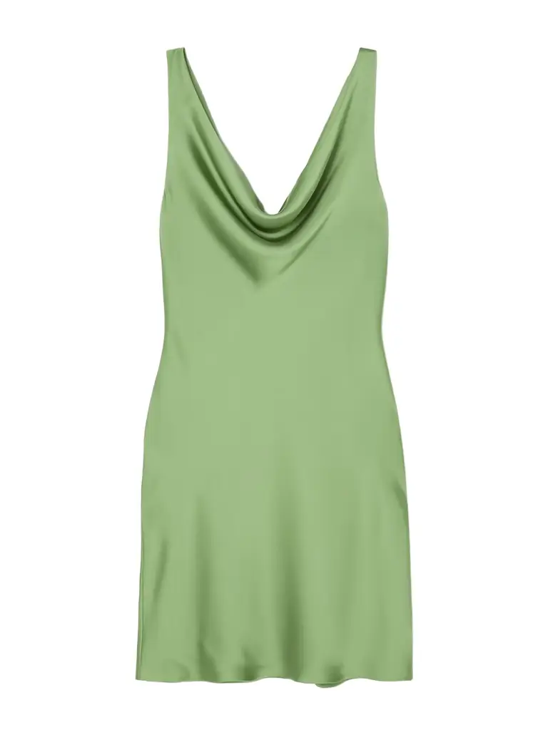 Norma Kamali Maria Draped Satin Mini Dress - Women's Clothing
