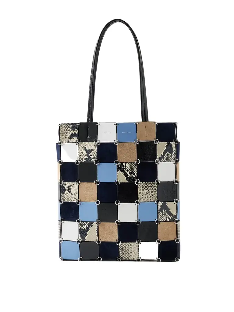 Khaite Emma Embellished Paneled Leather And Suede Shoulder Bag - Women's Bags
