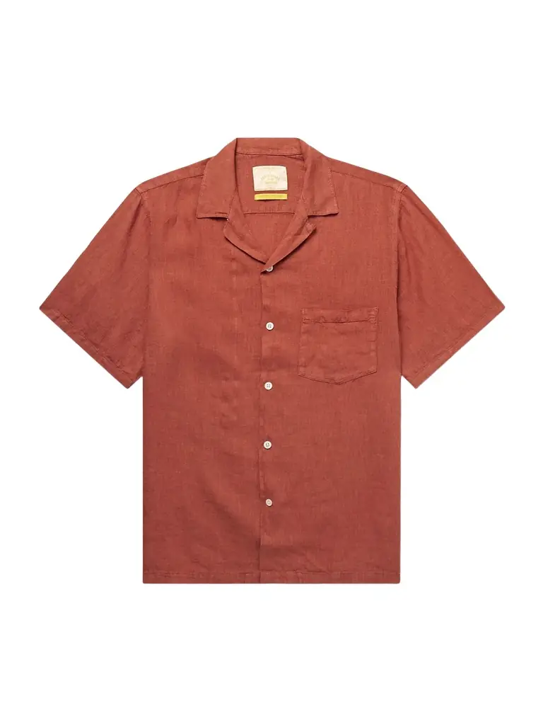 Portuguese Flannel Camp-Collar Linen Shirt - Men