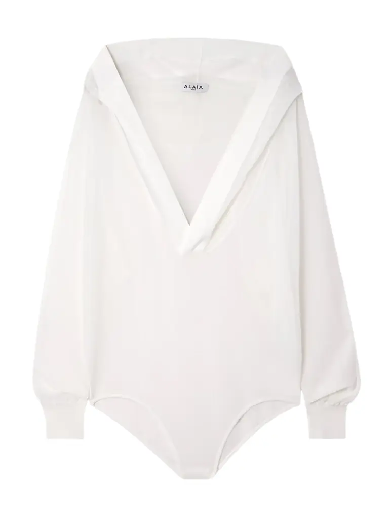 Alaïa Hooded Jersey Bodysuit