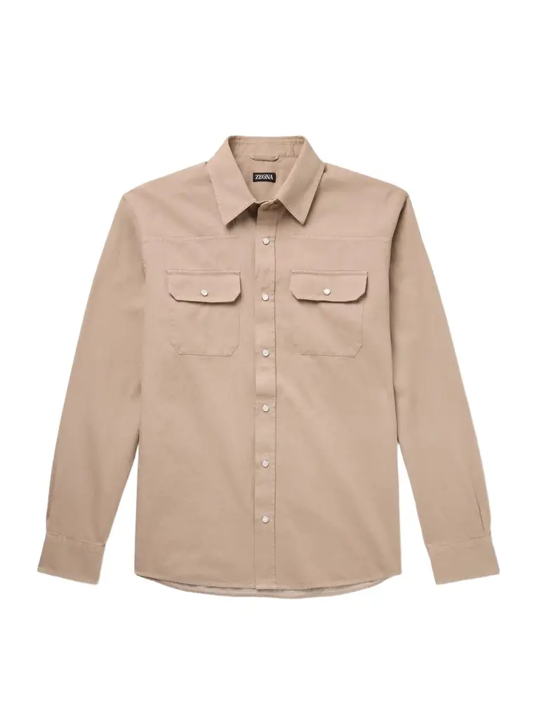Zegna Slim-Fit Cotton and Linen-Blend Shirt - Men