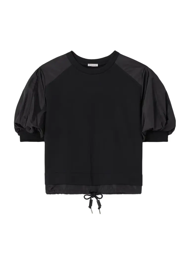 Moncler Appliquéd Shell-trimmed Cotton-jersey T-shirt