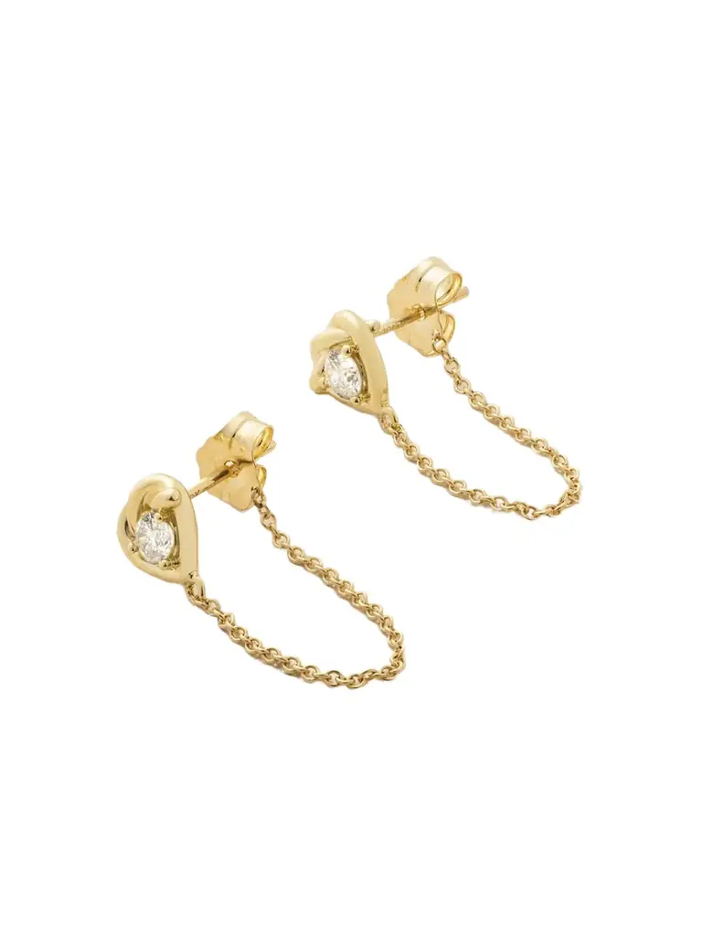 STONE AND STRAND Tie The Knot 10-karat Gold Diamond Earrings