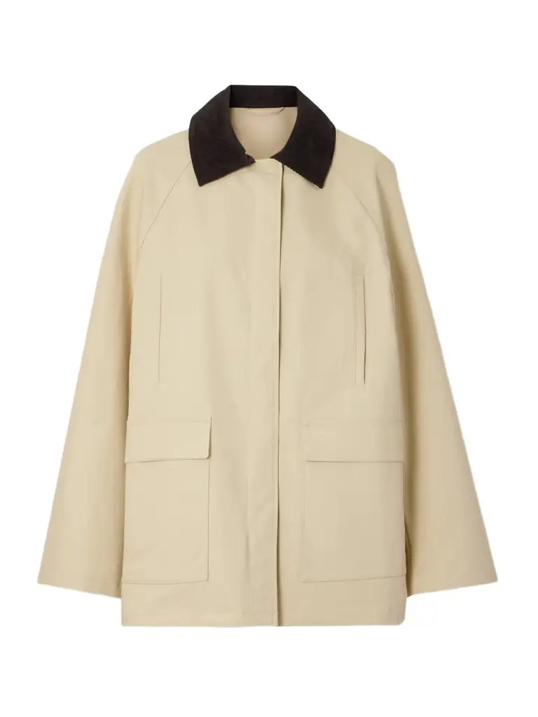 TOTEME Corduroy-trimmed Coated-canvas Jacket