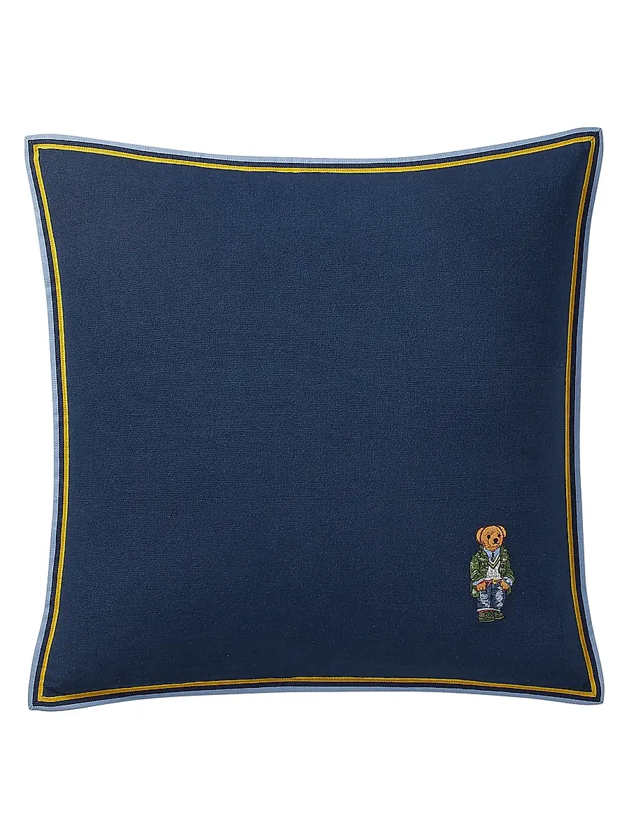 Ralph Lauren Heritage Bear Throw Pillow - Navy