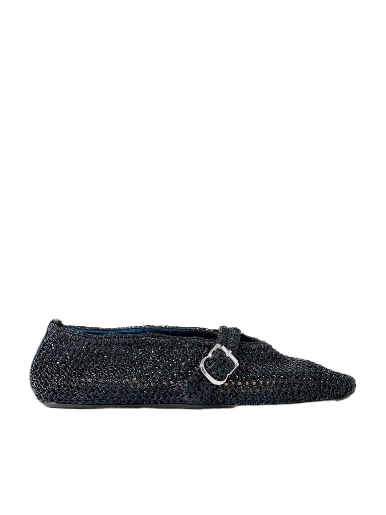 Alaïa Metallic Crocheted Ballet Flats