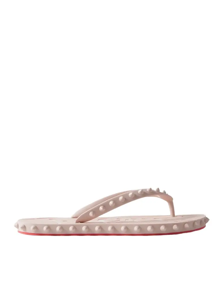 Christian Louboutin Super Loubi Studded Rubber Flip Flops