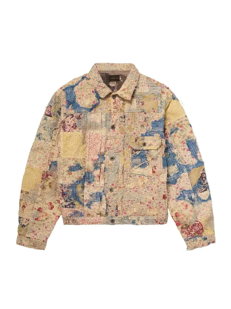 KAPITAL Boro Distressed Patchwork Cotton and Linen-Blend Jacket - Men