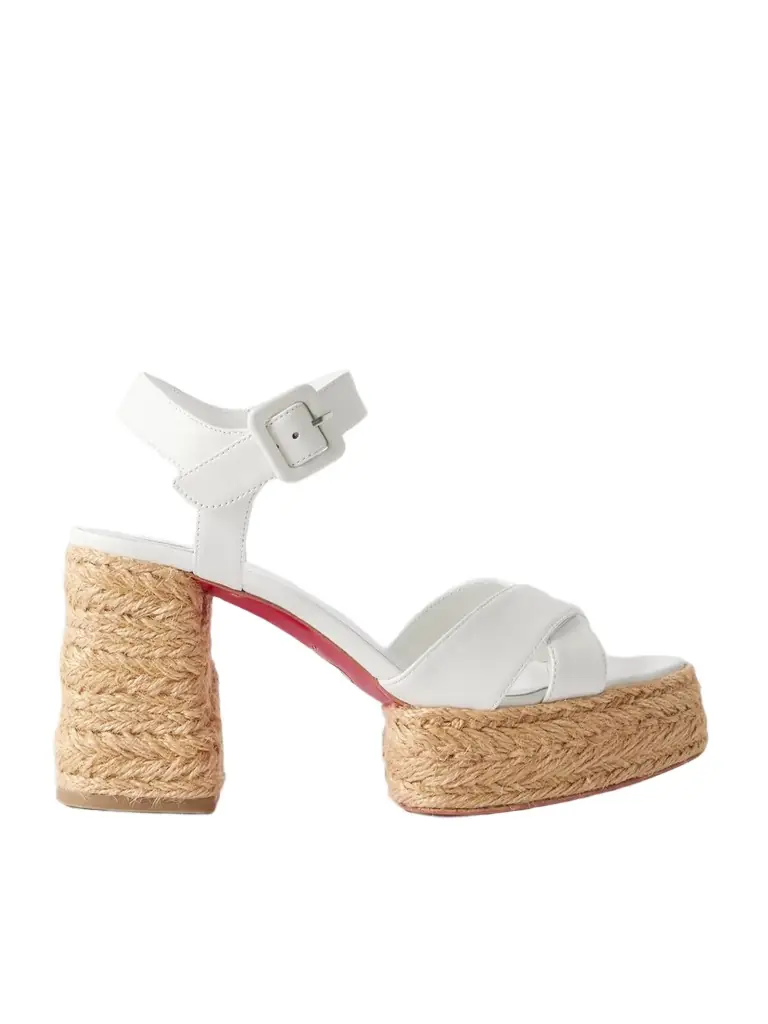 Christian Louboutin Calakala 85 Leather Espadrille Platform Sandals