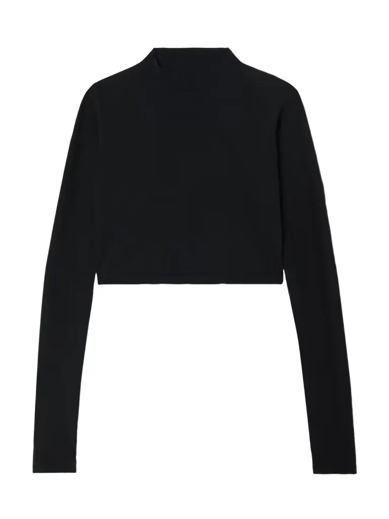 Alaïa Paneled Cropped Jersey Top