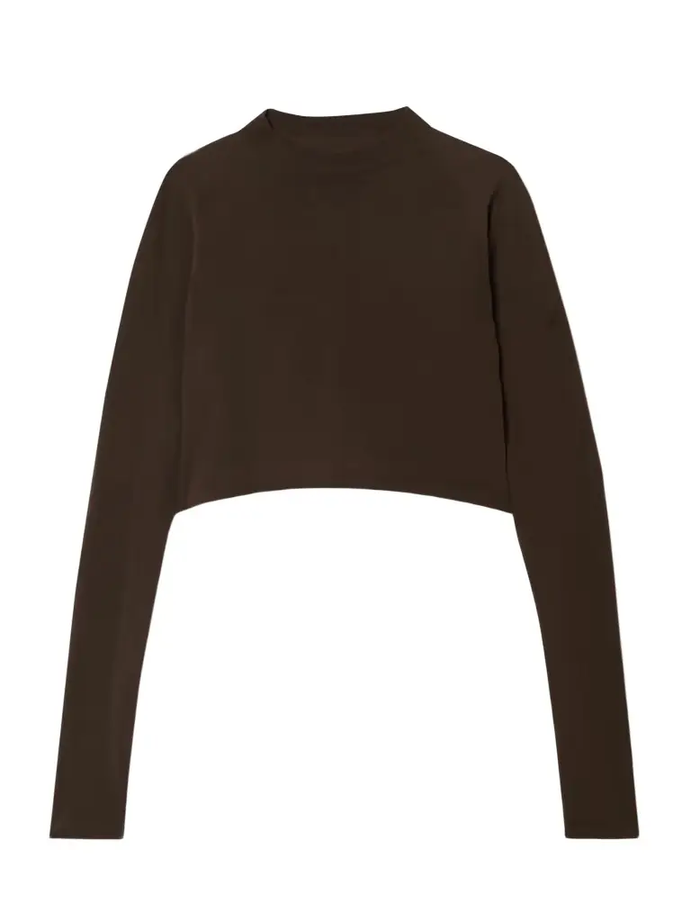 Alaïa Paneled Cropped Jersey Top