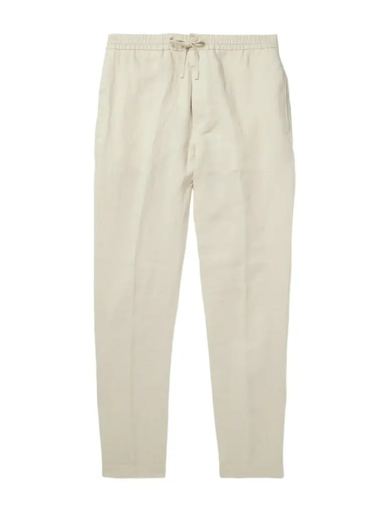 Canali Straight-Leg Linen Drawstring Trousers - Men