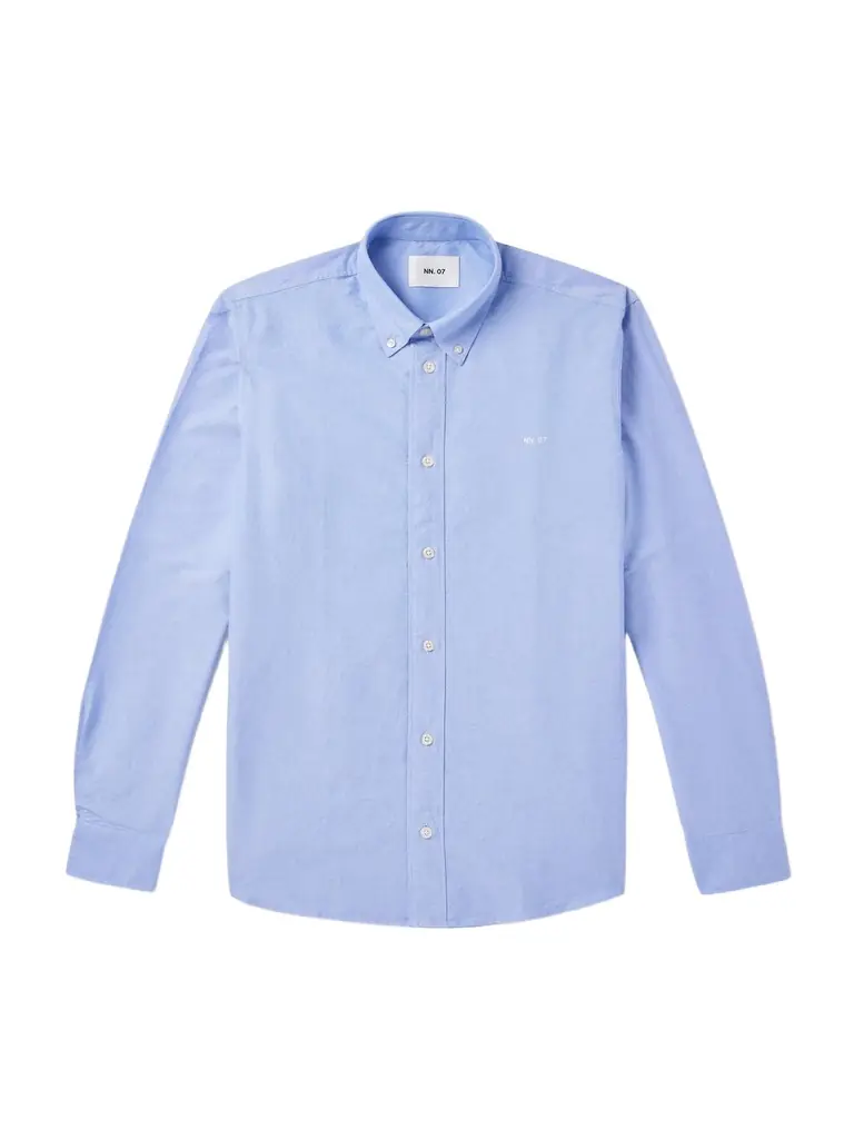 NN07 Colby 5910 Button-Down Collar Logo-Embroidered Organic Cotton Shirt - Men