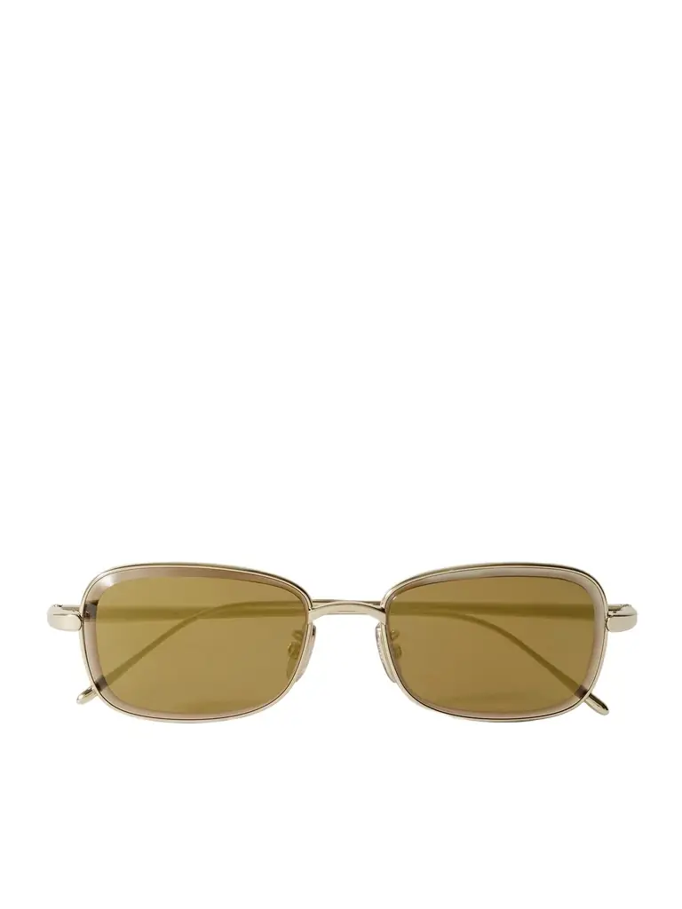 Loewe Anagram Geometric Gold-Tone Sunglasses - Men