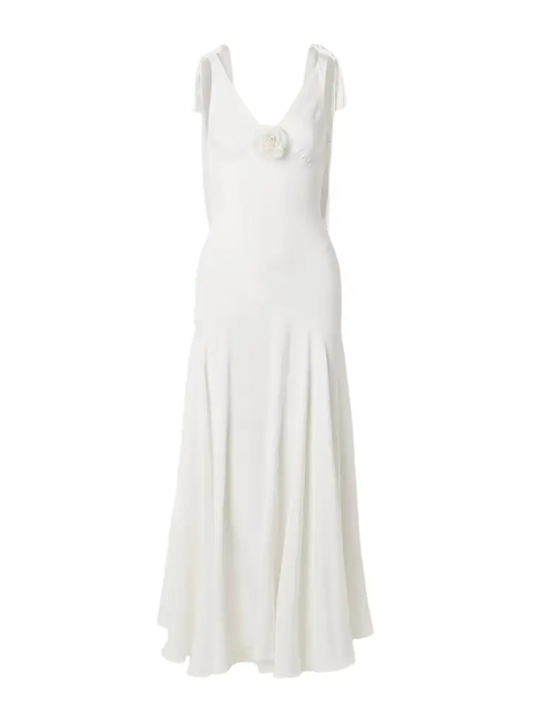 Rodarte Embellished Velvet-trimmed Silk-crepe Maxi Dress