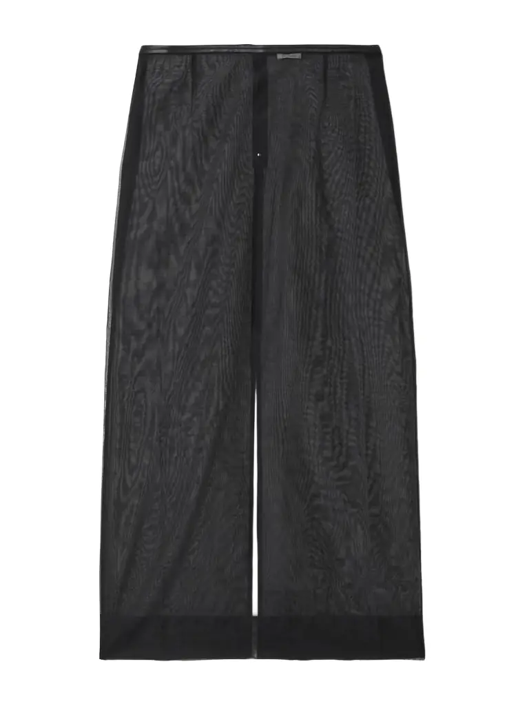 St. Agni Leather-trimmed Organic Cotton-blend Tulle Maxi Skirt