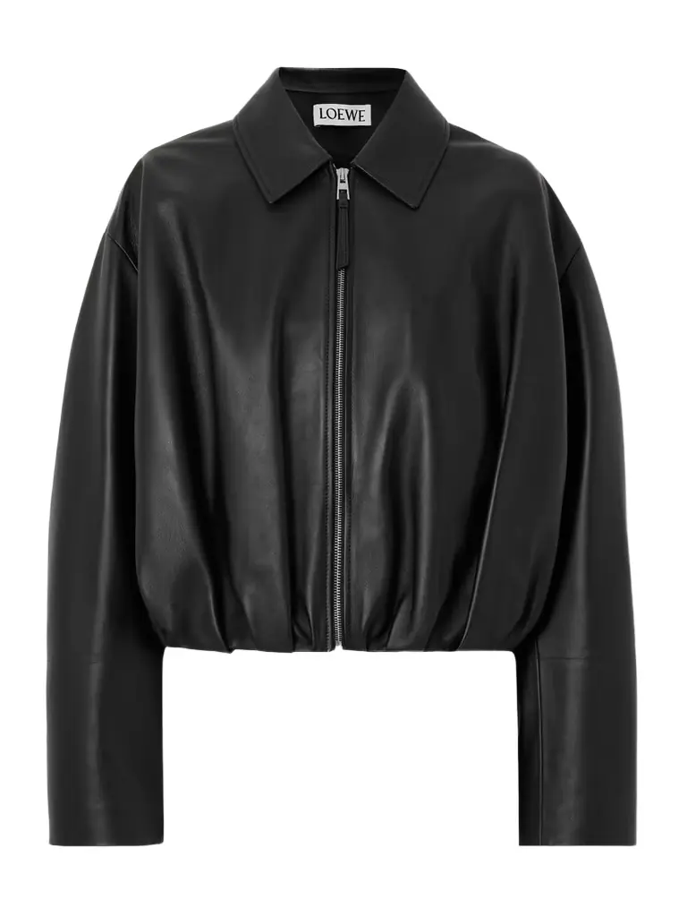 Loewe Gathered Leather Jacket