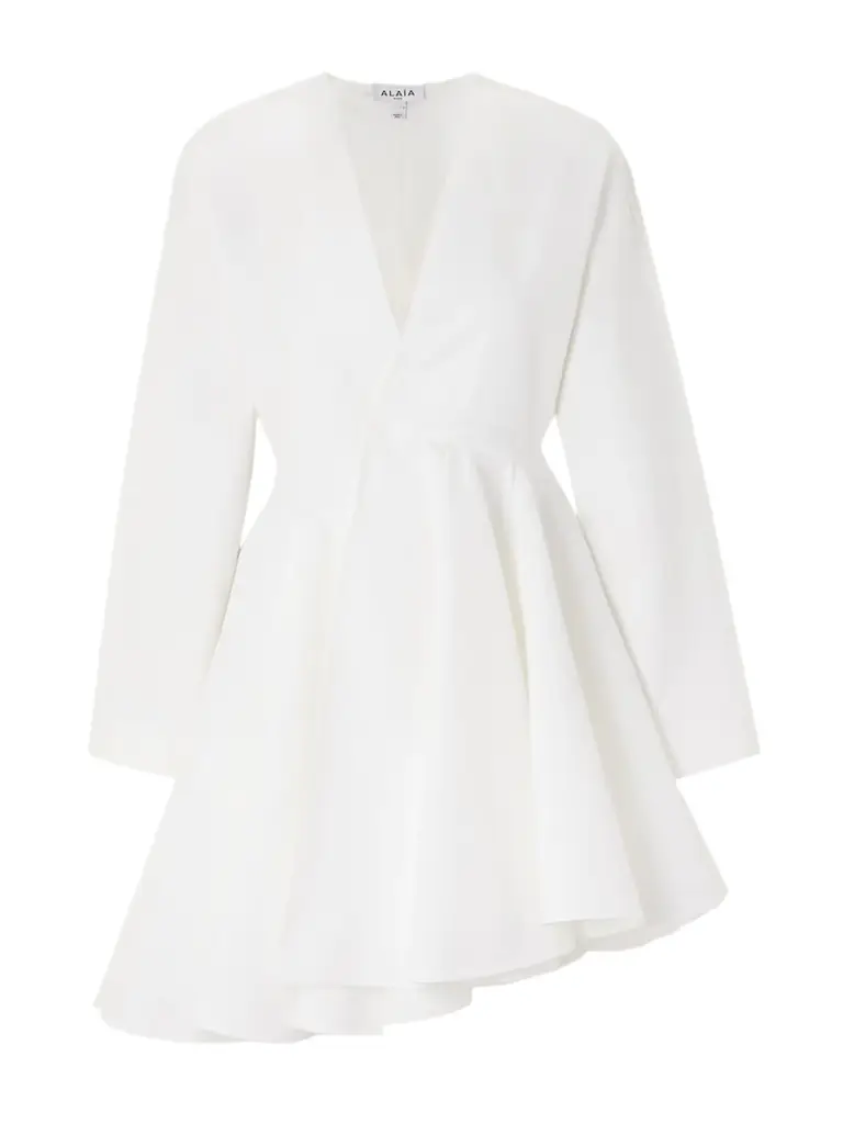 Alaïa Asymmetric Cotton-poplin Mini Dress