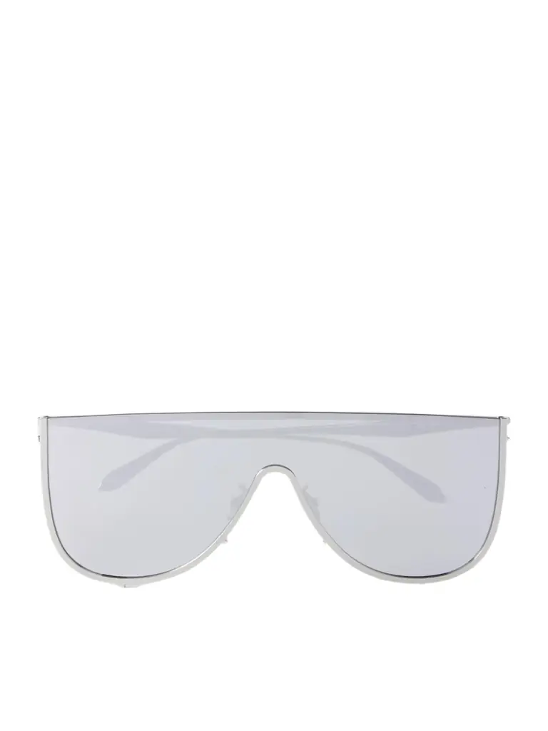 Alaïa Mask Large D-frame Silver-tone Sunglasses