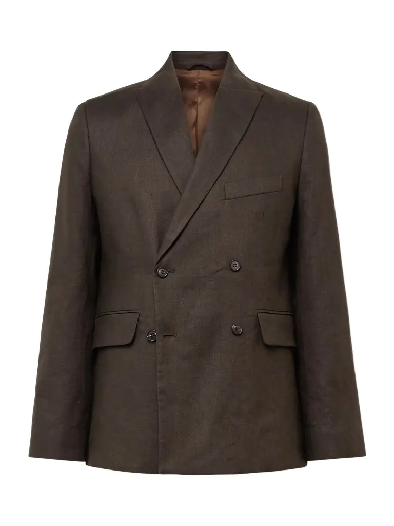BODE Double-Breasted Linen Suit Jacket - Men
