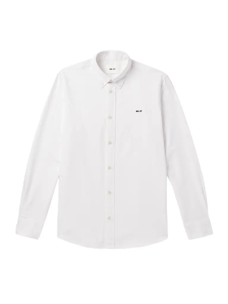 NN07 Colby 5910 Button-Down Collar Logo-Embroidered Organic Cotton Shirt - Men
