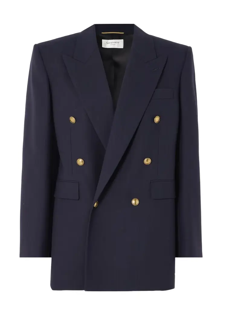 Saint Laurent Oversized Double-breasted Grain De Poudre Wool Blazer