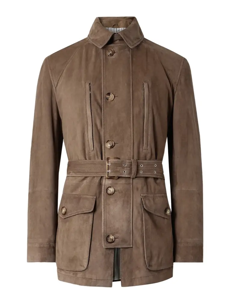 Brunello Cucinelli Belted Suede Field Jacket - Men