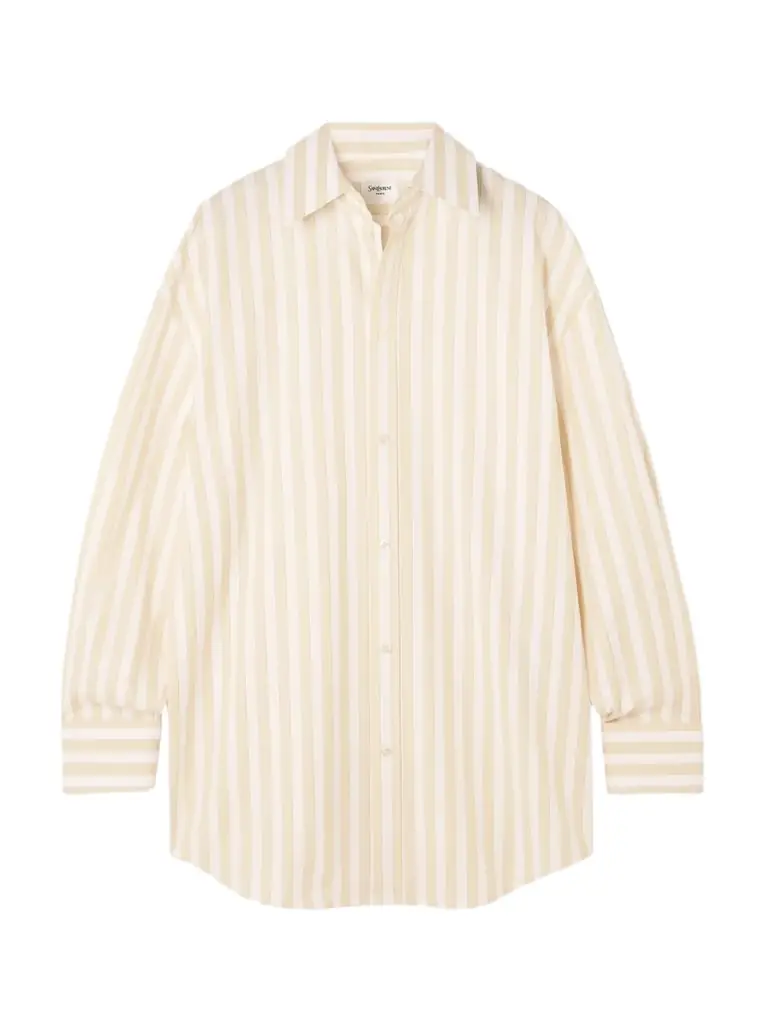 Saint Laurent Striped Cotton-piqué Shirt