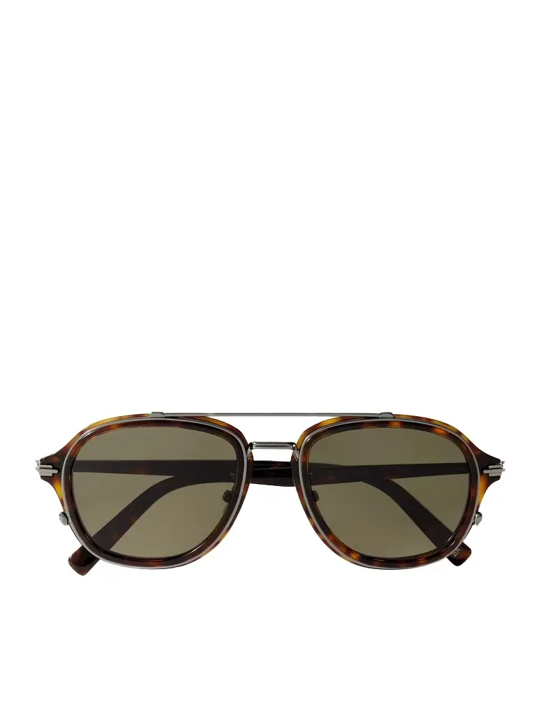 DIOR Eyewear DiorBlacksuit A4U Aviator-Style Tortoiseshell Acetate and Silver-Tone Sunglasses - Men