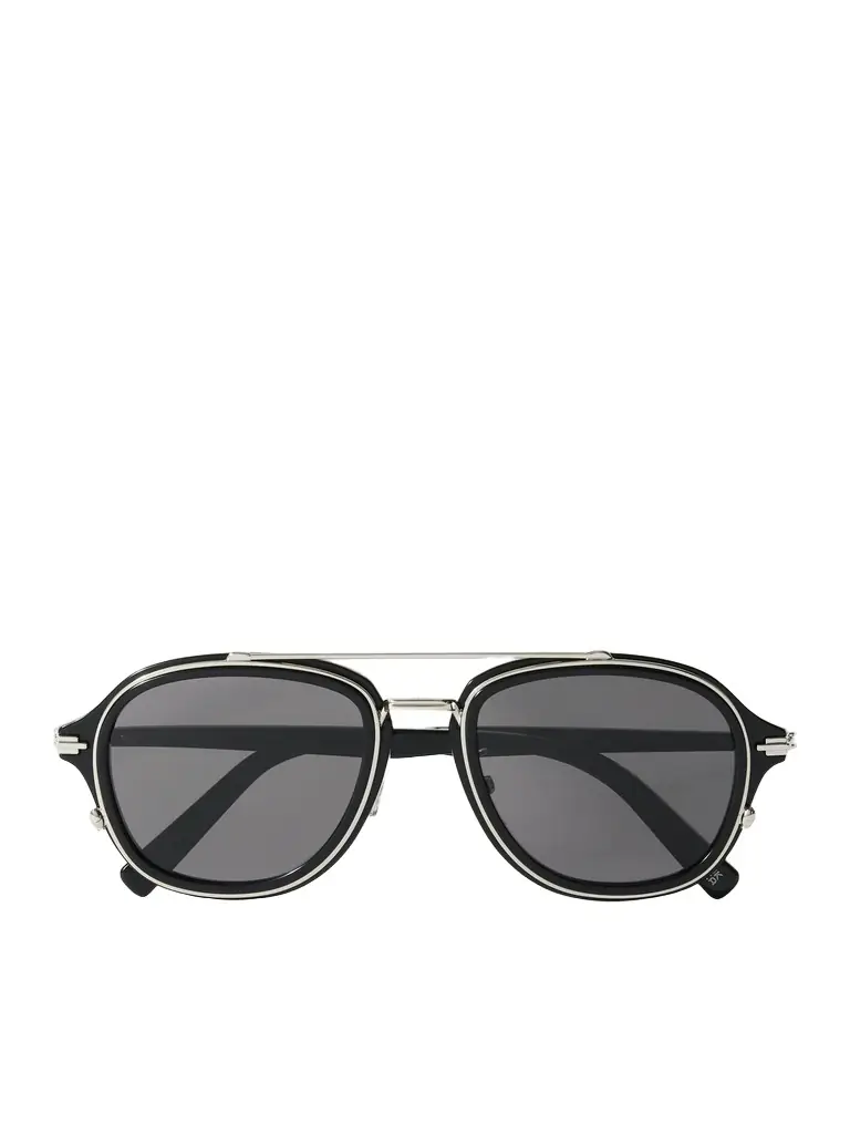 DIOR Eyewear DiorBlacksuit A4U Havana Aviator-Style Acetate and Silver-Tone Sunglasses - Men