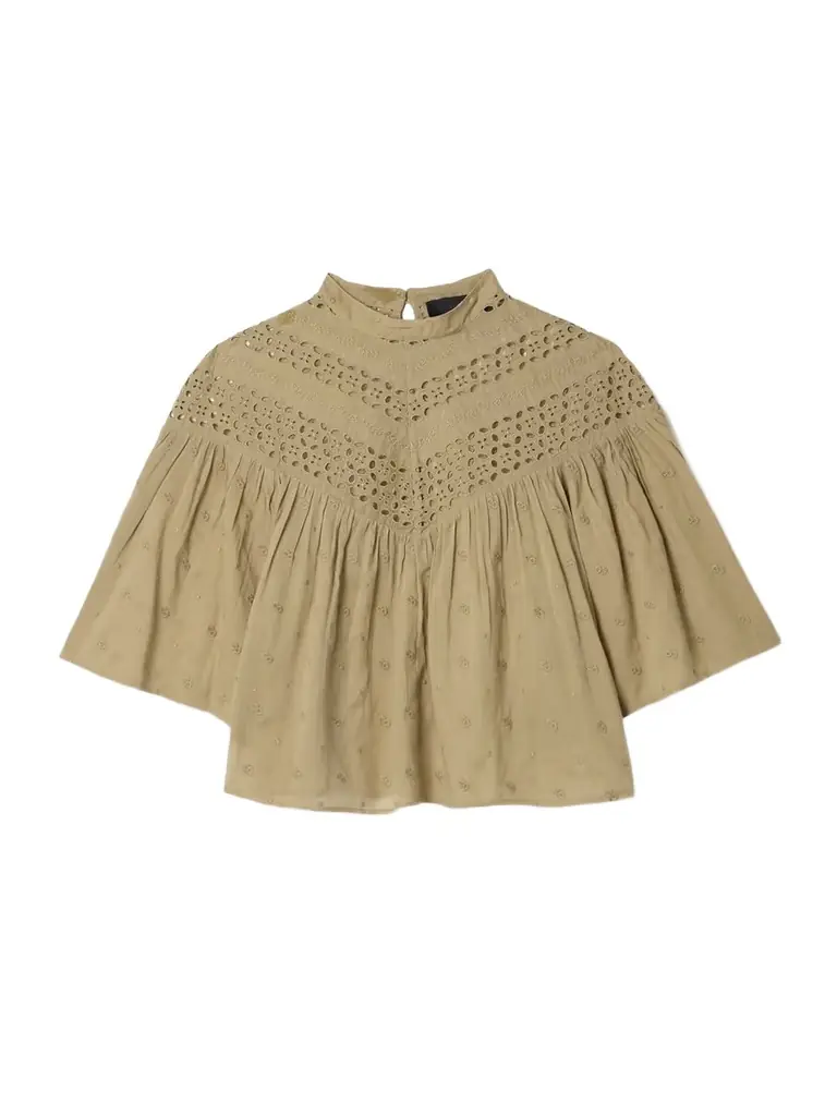 Nili Lotan Mikki Embroidered Broderie Anglaise Cotton-voile Blouse