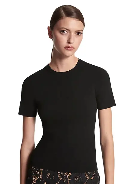 Michael Kors Collection Stretch Viscose Short-Sleeve Sweater