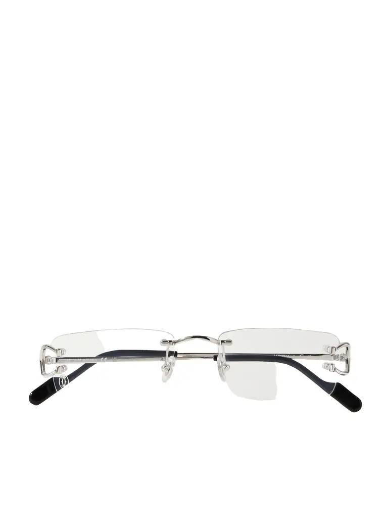 Cartier Eyewear Rimless Rectangular-Frame Silver-Tone Optical Glasses - Men