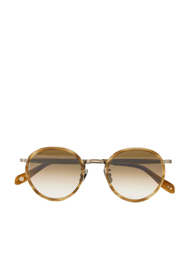 Garrett Leight California Optical Wilson X Sun Round-Frame Acetate and Gold-Tone Sunglasses - Men