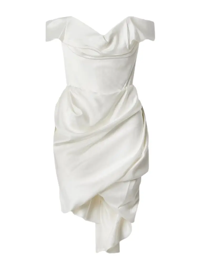 Vivienne Westwood Nova Cora Draped Satin-crepe Mini Dress