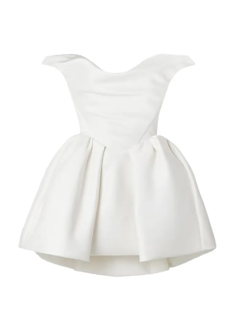 Vivienne Westwood Bagatelle Off-the-shoulder Gathered Duchesse Silk-satin Mini Dress