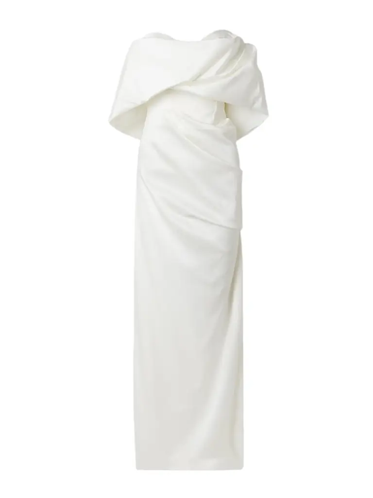 Vivienne Westwood Sybyl Off-the-shoulder Draped Satin Gown